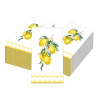 TEMU Juego de 20 servilletas de papel desechables con diseños de limones y flores , perfectas para baby showers, picnics y cenas. servilleta mide 4.5 por 8 pulgadas para Halloween y Navidad.