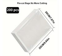 TEMU Juego de 200 bolsas para sellador al vacío | Texturizado en un solo , bolsas de almacenamiento y conservación para comidas cocinadas, diseño de de diamante, material PE+PA, de un solo uso