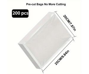 TEMU Juego de 200 bolsas para sellador al vacío - Texturizado en un solo , bolsas para almacenamiento y conservación de alimentos para comidas cocinadas, diseño de de diamante