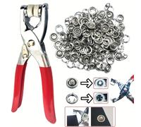 TEMU Juego de 200 piezas de Alicate para Botones de Costura y Cierres de Presión de Acero Inoxidable - Kit de Instalación Fácil de Hebillas para Ropa DIY