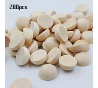 TEMU Juego de 200 Piezas de Cuentas de Madera Medio Medio Esfera Medio , Materiales para Manualidades DIY, Cuentas de Madera Medio Esfera