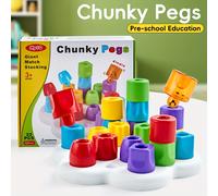 TEMU Juego de 22 piezas para niños | Juguete educativo STEM para edades 3-5 | Entrenamiento de coordinación -ojo + Juego de clasificación y | Tablero de rompecabezas con ganchos