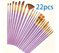 TEMU Juego de 22 Pinceles de Nylon de Calidad, Ideal para Pintura Acrílica, Óleo y Acuarela. para Artistas Profesionales y Principiantes. Disponible en