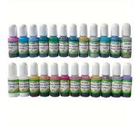TEMU Juego de 24 Colores de Tinta Epoxi alcohólica de 10ml/Botella para en Resina, de Posavasos y Joyería - Manualidades con Diseño 3D