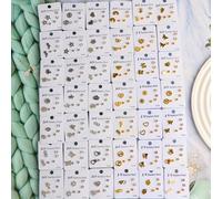 TEMU Juego de 24 de aretes de acero inoxidable de espiga, clásicos y minimalistas, regalo de joyería de moda versátil para hombres y mujeres, para uso diario y fiestas, estilos seleccionados al