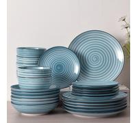 TEMU Juego de 24 piezas de accesorios de cocina, colección de vajilla para 6 , que platos y tazones, platos duraderos y resistentes a los arañazos, seguros para lavavajillas y microondas.