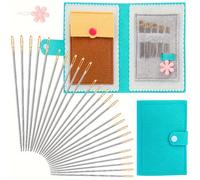 TEMU Juego de 25 agujas de coser a en 5 tamaños diferentes, con , herramienta para enhebrar y estuche de almacenamiento. Ideal para coser a y bordar, con colores surtidos para las adiciones