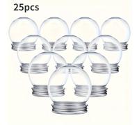 TEMU Juego de 25 globos de nieve de plástico transparente, uno con un peso de 5.07 onzas, con una extraíble. para decoraciones navideñas y reuniones festivas, no necesita electricidad.