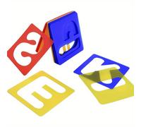 TEMU Juego de 26 Plantillas del Alfabeto en Plástico para Pintura y Aprendizaje, Decoración DIY (4 x 4 Pulgadas)