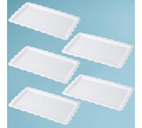 TEMU Juego de 3/4/5 Bandejas Plásticas con de Encaje - Bandejas Rectangulares para Camping, Fiestas, Buffet y Cocina. Pequeñas Bandejas para Postres, Frutas, Galletas y Aperitivos - Disponibles y