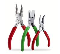 TEMU Juego de 3 Alicates de Precisión con Punta , Punta de Aguja y Alicates para de Alambre - Construcción de Acero Duradero, Coloridos para Hacer Joyería y Manualidades