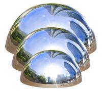 TEMU Juego de 3 Bolas Espejo para Jardín Medio Redondas de Acero Inoxidable de 4'', 6'' y 8'' - Globos Reflejantes Brillantes Huecos Flotantes para Decoración de Estanques y Piscinas