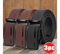 TEMU Juego de 3 cinturones para hombre con hebillas automáticas, estilo coreano moderno, ideales para uso casual y de negocios para hombres de edad como para jóvenes