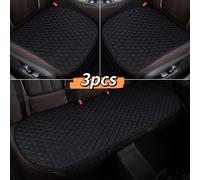 TEMU Juego de 3 Cojines para Asiento de Auto con de Lino - Bordado de Pequeño, Cojín Universal para Todas con Bolsillos de Almacenamiento (2 Delanteros y 1 Trasero), Set de Tres Cojines para Asiento