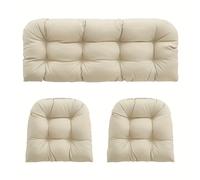 TEMU Juego de 3 cojines para bancos de exterior con respaldos, cojines de ratán de para sillas de jardín y columpios, cojines para asientos de ocio en el hogar