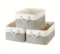 TEMU Juego de 3 Contenedores Rectangulares de Almacenamiento, Diseño Plegable, Ideal para Organizar Armarios, Juguetes, Ropa, Hogar, Oficina y Lavandería, Almacenamiento Debajo de la Cama