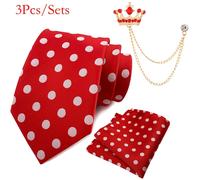 TEMU Juego de 3 corbatas de para hombre, que un pañuelo de bolsillo y una de corona, para ocasiones formales, de negocios.
