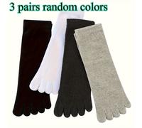 TEMU Juego de 3 de calcetines de dedos en colores - de negro, , y con diseño separador de dedos, ideal para regalos de Navidad/Cajas de regalo de salud de Año , unisex