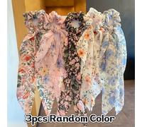TEMU Juego de 3 ligas para el pelo con estampado floral de cinta, nuevas diademas florales estilo Ins, pañuelos para el pelo, cuerdas para el pelo, bandas para el pelo, para el pelo, bandas elásticas