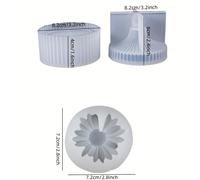 TEMU Juego de 3 Moldes de Silicona para de Almacenamiento de de Cristal DIY, Molde con Rayas y Margarita para Aromaterapia y Kit de Velas de Margarita