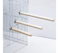 TEMU Juego de 3 perchas de madera para loros, diseñadas para estar de pie y afilar el pico. varillas de madera sirven como complementos para jaulas de pájaros y se pueden utilizar como juguetes.