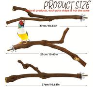 TEMU Juego de 3 Pernos para Aves, de Vid Madera Accesorios para Jaula de Palo de Soporte para Aves Adecuado para Loros Pequeños y Medianos, , Xuanfeng que Roen los Dientes