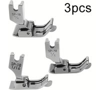 TEMU Juego de 3 pies de prensa para máquina de coser industrial con guía derecha para 1/16, 1/8 y 1/4 pulgadas.