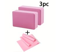 TEMU Juego de 3 Piezas con Dos Bloques de Yoga + Bandas de Resistencia, Bloques de Yoga de Densidad EVA, Bandas de Estiramiento de Material TPE. Adecuado para Principiantes en Yoga y Pilates