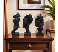 TEMU Juego de 3 piezas de adornos abstractos para decoración facial, adornos de artesanía de resina para y escritorio de oficina