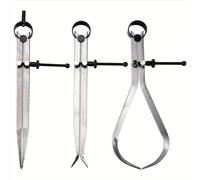 TEMU Juego de 3 piezas de calibrador de de 8 pulgadas, tipo de medición con patas , herramienta de maquinista de acero al carbono, calibrador plateado, medición de precisión para metalurgia