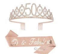 TEMU Juego de 3 Piezas, de con Alfileres de con Cuentas para del 50º de Mujer, Regalo para