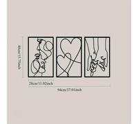 TEMU Juego de 3 piezas de decoración mural de con amantes besándose y manos , en hierro 2D, líneas , fácil de colgar, regalo moderno para decorar habitaciones