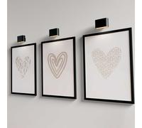 TEMU Juego de 3 piezas mural minimalista , decoración para dormitorio de pareja en neutros, póster de amor beige sobre refrescante, para la pared del dormitorio o pasillo, Sin