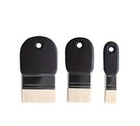 TEMU Juego de 3 Pinceles Planos Compatibles con Aceite, Acuarela - Pinceles de con Mango de Castor, Multiusos para Artistas, , - Cerdas para , Diluir y Difuminar