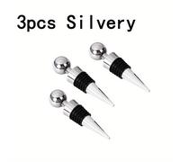 TEMU Juego de 3 tapones de botella de acero inoxidable - Diseño esférico elegante con base, para bebidas, , Navidad, Halloween, Día de San Valentín - Regalo ideal para entusiastas, fiestas al