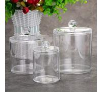 TEMU Juego de 3 Tarros Acrílicos Estilo Botica con , Dispensadora Transparente para y Hilo Dental, Organizador de Baño