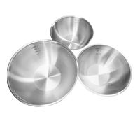 TEMU Juego de 3 tazones de acero inoxidable con indicadores de medición, un conjunto de tazones robustos ideales para cocinar, hornear y preparar, para cocinas y restaurantes