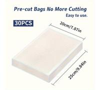 TEMU Juego de 30 bolsas de al vacío, bolsas de almacenamiento reutilizables que no requieren electricidad, diseñadas para mantener tus artículos de cocina frescos, compatibles con máquinas de al vacío