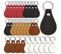 TEMU Juego de 30 kits de llaveros de cuero sintético, que incluyen llaveros con remaches y llaveros, perfectos para proyectos de grabado láser y regalos