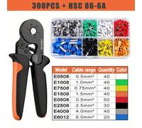 TEMU Juego de 300-1300 piezas de terminales tubulares y herramientas de crimpado, de cobre, sin batería, con pinzas HSC 6-6A y destornillador para conexión eléctrica.