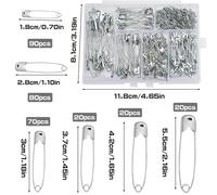 TEMU Juego de 300 Alfileres de Seguridad para Oficina, Clips Multifuncionales Portátiles para Clasificación y Organización de Papelería en Varios Tamaños, para Oficina, y Costura