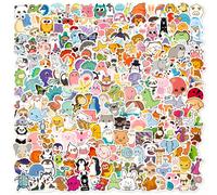 TEMU Juego de 300 Pegatinas de Animales de Dibujos Animados, 4cm - Calcomanías de Vinilo Reutilizables para Portátiles, Botellas de Agua y Teléfonos, Colores Surtidos