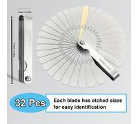 TEMU Juego de 32 Calibradores de , Calibrador de Grosor 0.0015-0.035 Pulgadas (0.04-0.88mm), Dual Métrico e Imperial, para Medición de y Ancho en Fabricación de Moldes de Instrumentos Electrónicos