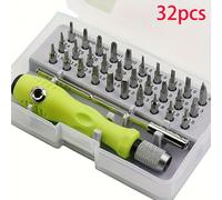 TEMU Juego de 32 Piezas de Destornilladores de Precisión, Práctico - Mini Destornillador Magnético Cruzado y para Reparación de Coches, Muebles, Teléfonos Inteligentes, Cámaras y Herramientas Pequeñas