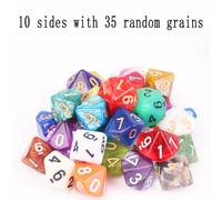 TEMU Juego de 35 dados poliédricos de 10 , dados de juego de para juegos de mesa Dnd RPG Mtg, surtido aleatorio multicolor ( transparentes, 10 )
