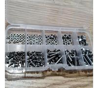 TEMU Juego de 380 tuercas y pernos hexagonales | Tamaños métricos duraderos M2 M2.5 M3 M4 M5, acero al carbono y kit de herramientas de hardware de reparación