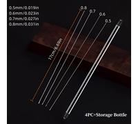 TEMU Juego de 4/5 agujas para cuentas con aberturas para enhebrar fácilmente, adecuadas para manualidades y fabricación de cuentas DIY, 17cm/6.69 pulgadas con tubo de almacenamiento