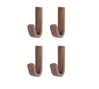 TEMU Juego de 4/6 ganchos de madera de nogal, ganchos de pared de nogal fáciles de instalar - No requiere taladrar, perchero para abrigos y sombreros