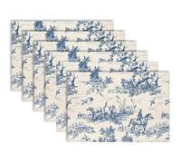 TEMU Juego de 4/6 Manteles Individuales con Estampado de y Paisaje para Caza, Tapetes Decorativos de Granja para Mesa de Comedor en Casa, Suministros de Decoración para la Cocina, 12 x 18 Pulgadas