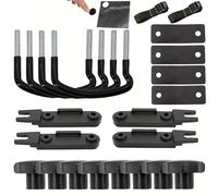 TEMU Juego de 4 abrazaderas de metal para de techo con pernos en U, que un kit de montaje con soportes en U, 8 tuercas de bloqueo y 2 correas para la instalación.